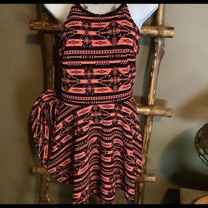 123 Hot pinky orange? And black summer dress